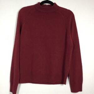Burgundy soft turtleneck sweater preppy cosy fall winter college cabincore Sz M